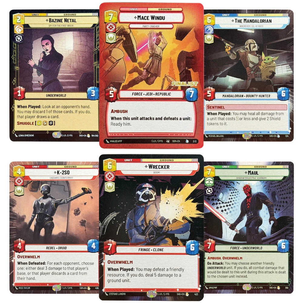 

SW Star Wars Unlimited Proxy Card Wrecker K-2SO Maul Bazine Netal Mace Индуистский мандалорец Боба Фетт's Armor Fallen Lightsaber