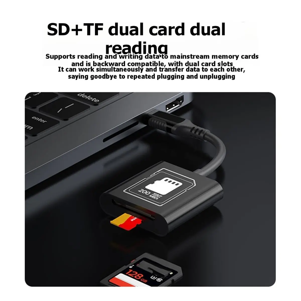 618 Mega Sale Card Reader USB 3.0 Dual Card Reading High-Speed Overclocking SD/Memory Card Conversion TF/Android Type-C PC