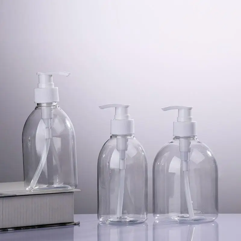 Nachfüllbare Duschgel-Pumpflasche 1 Stück 300ml 500ml Transparenter Leerer Spender für Shampoo Lotion Zuhause Badezimmer Reise – Detail 6