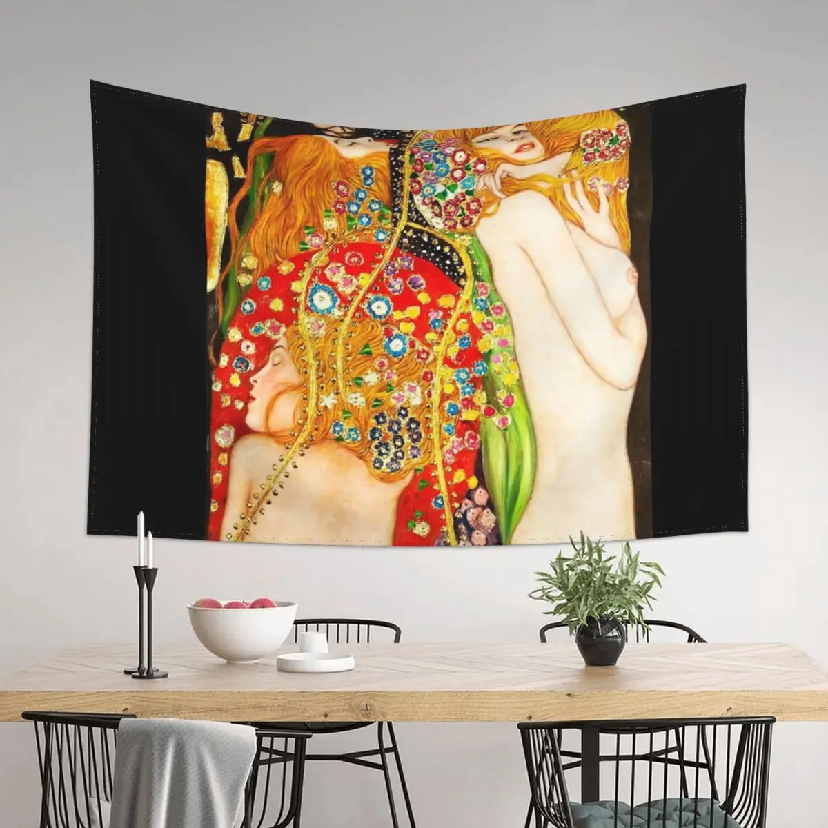

HD Water Snakes II, by Gustav Klimt 1907 HIGH DEFINITION Tapestry Room Decorating Aesthetic Decoration For Bedroom Tapestry