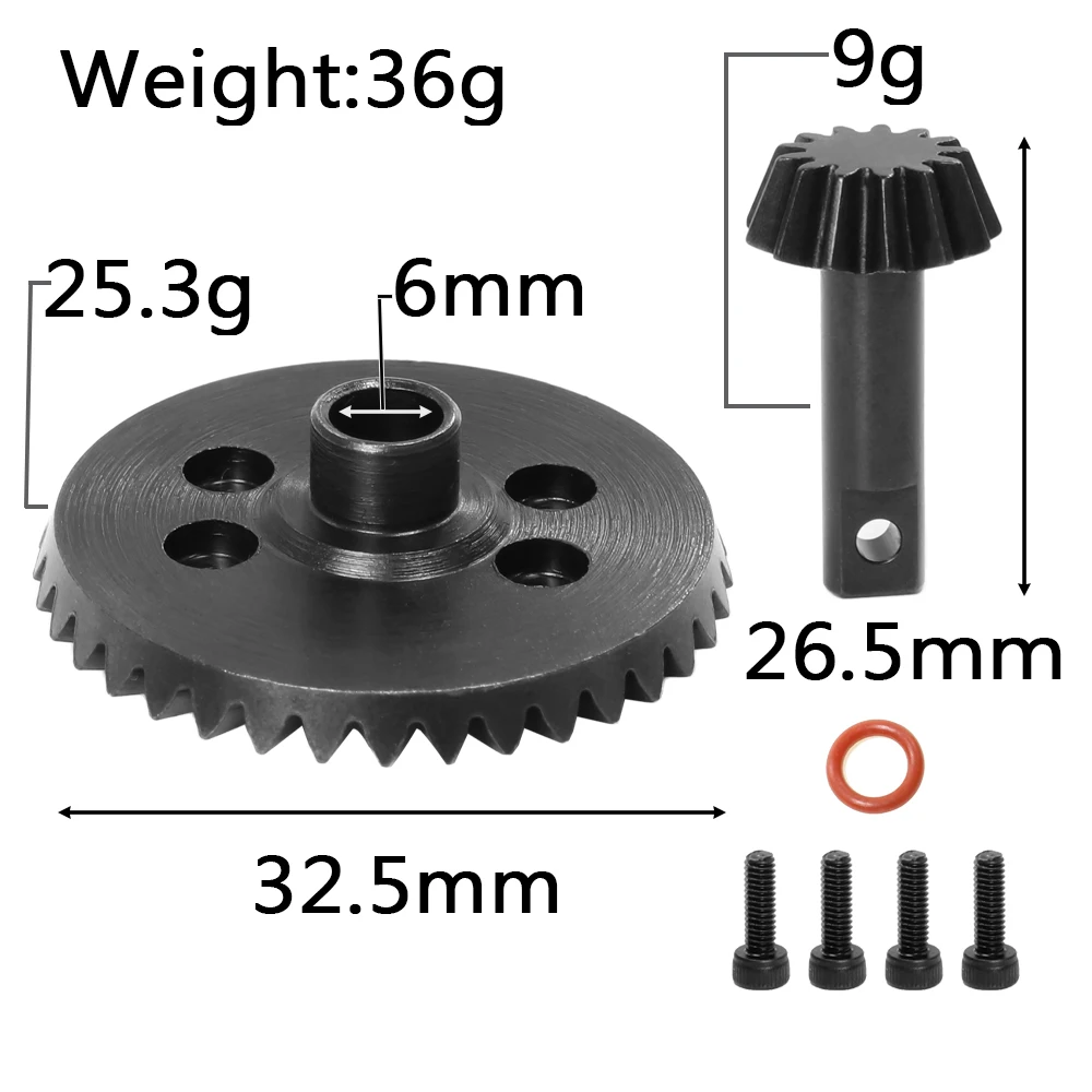 1 Set ingranaggio conico differenziale in acciaio 13-37T per 1/10 Traxxas E-REVO EREVO SUMMIT E-MAXX T-MAXX3.3 Slayer Pro 4 x4 5379x