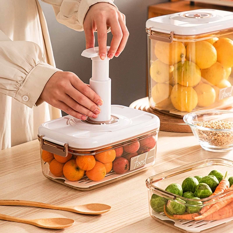 Food Vacuum Container Cold Heat Resistant Leak Proof Fruits Veggies Storage Box Durable Vacuum Sealer Case with Air Pump