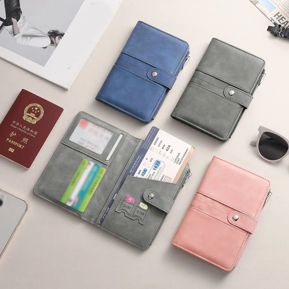 

Portable Card Holder PU Passport Bag Purse Ticket Holder Travel Wallet Card Case Airplane Check-in Storage Bag Women