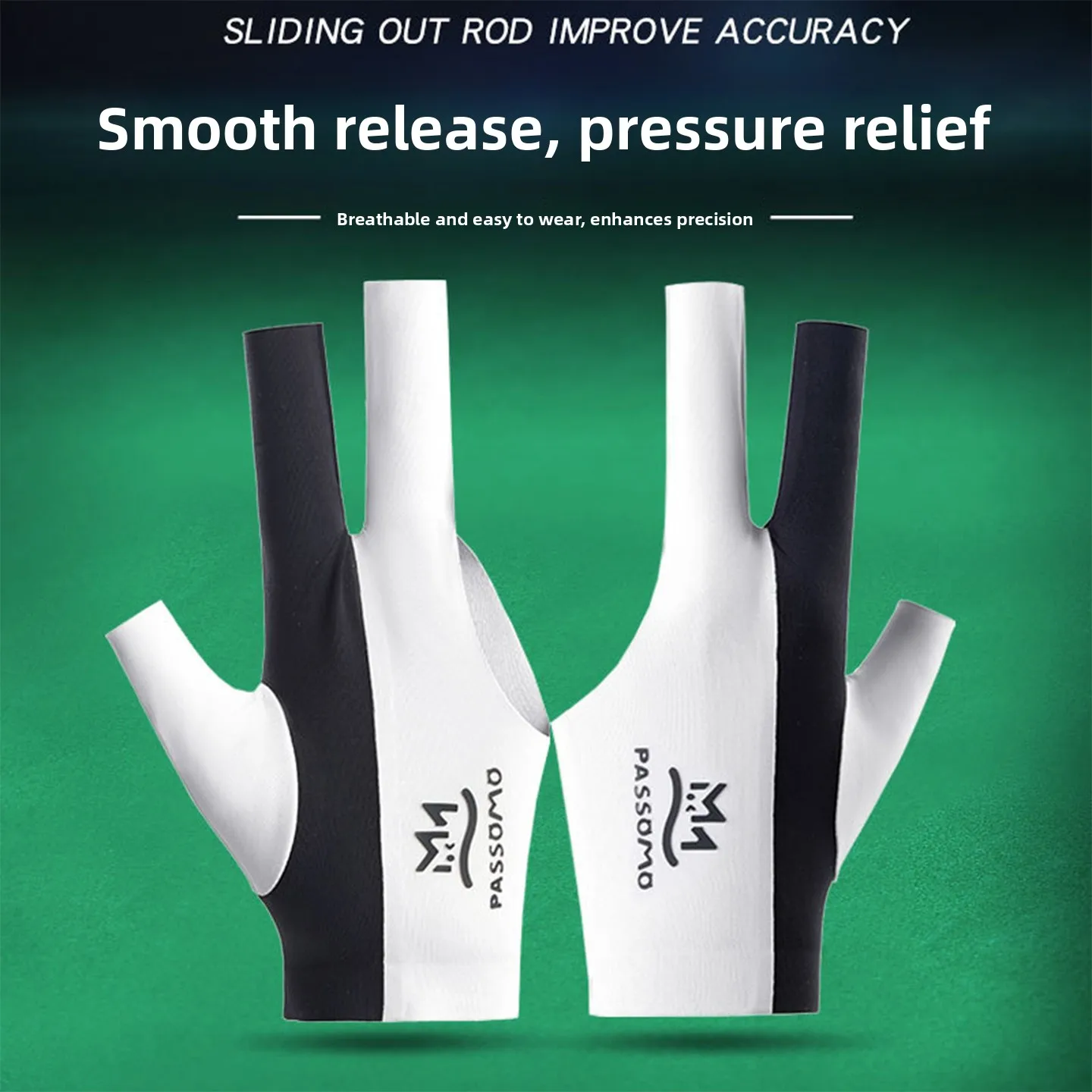 

Мужские перчатки для бильярда с тремя открытыми пальцами, нескользящие, легкие, дышащие, из ледяного шелка, специальные перчатки для снукера и настольного тенниса