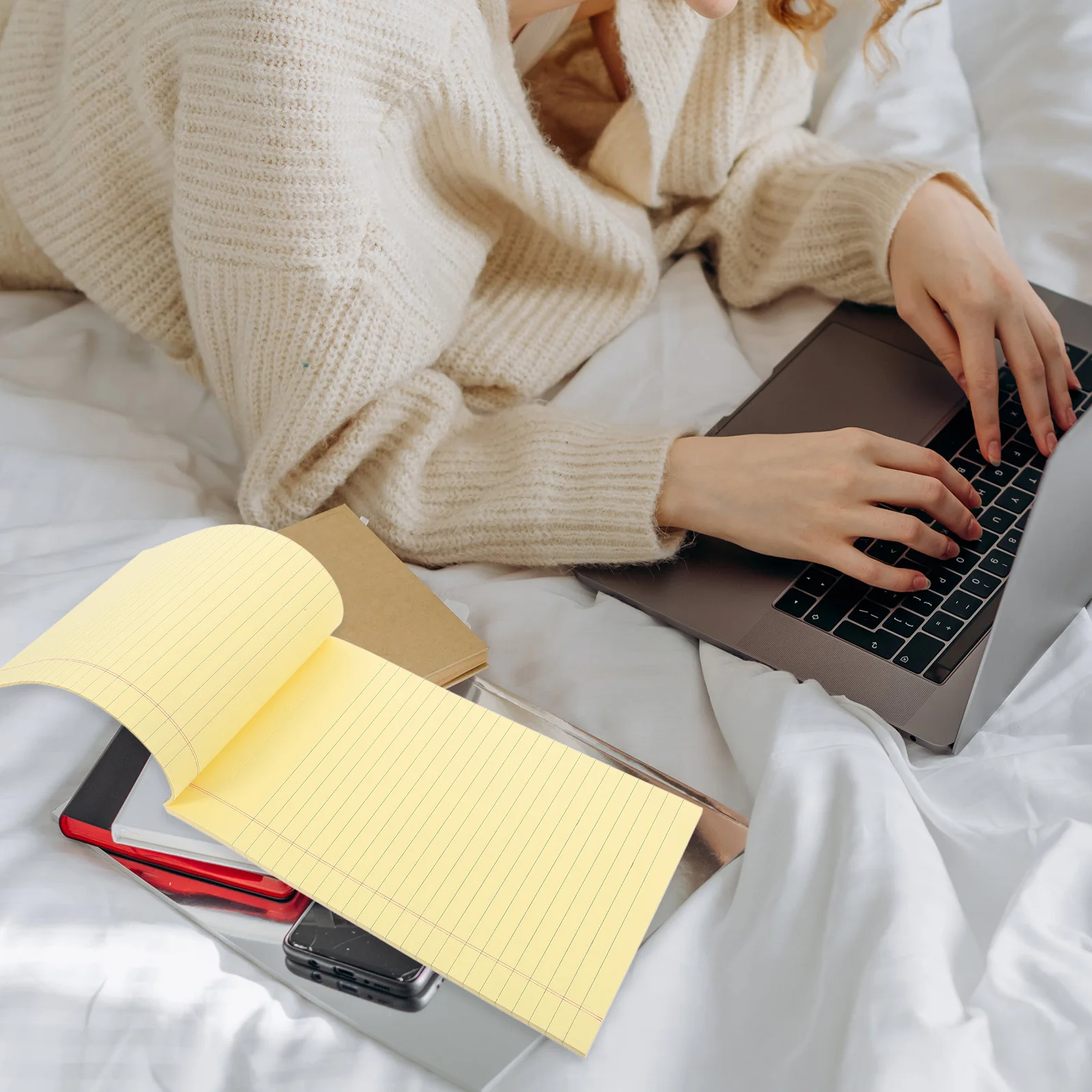 

4pcs A5 Small Notepad College Ruled Writing Pads Tear-Off Memo Pad For Home Office School Smooth Lined Paper Legal Pads Notebook