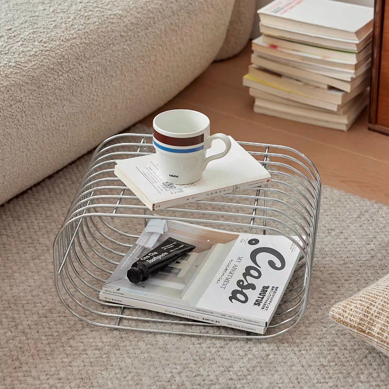 

Stainless Steel Modern Side Table Multi-functional Coffee Tables for Small Space Bauhaus Corner Shelf for Living Room Furniture