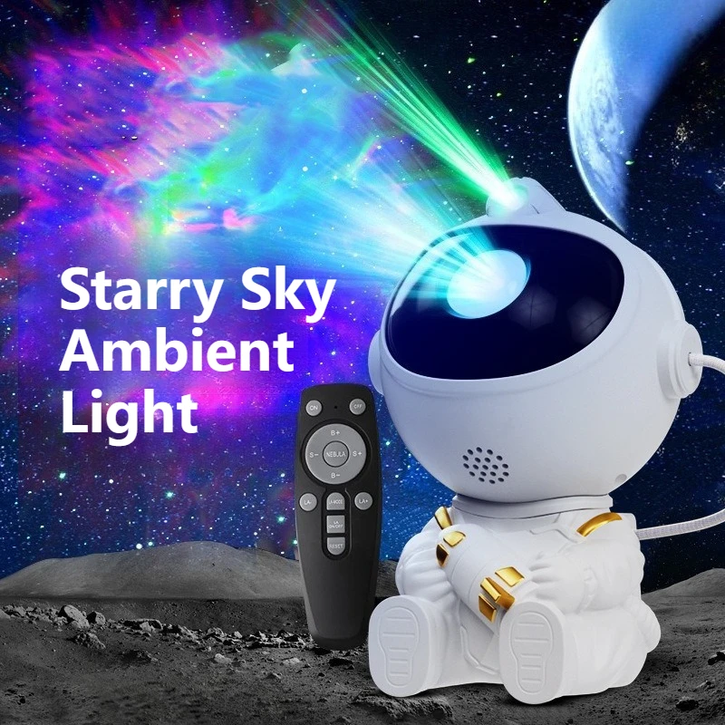 Galaxy Light Projector Novelty Rocket رائد الفضاء Galaxy Projector Night Light Galaxy Light Bedroom Projection Lamp هدايا عيد الميلاد