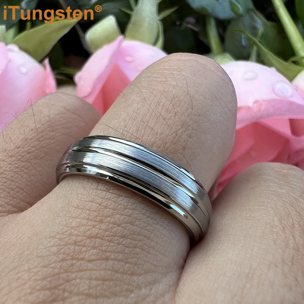 iTungsten Men Women Fashion Jewelry Droshipping Tungsten Wedding Band Trendy Luxury Engagement Rings Brushed Finish Comfort Fit