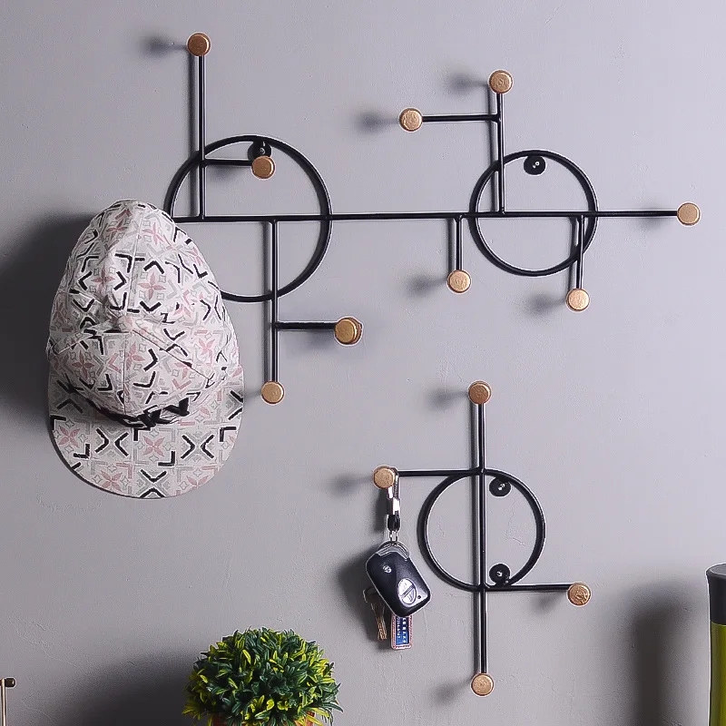 

Креативные настенные крючки для прихожей-декоративная вешалка для ключей без дрели, подвесной органайзер, полка для гардеробной, современное настенное крепление для фермерского дома