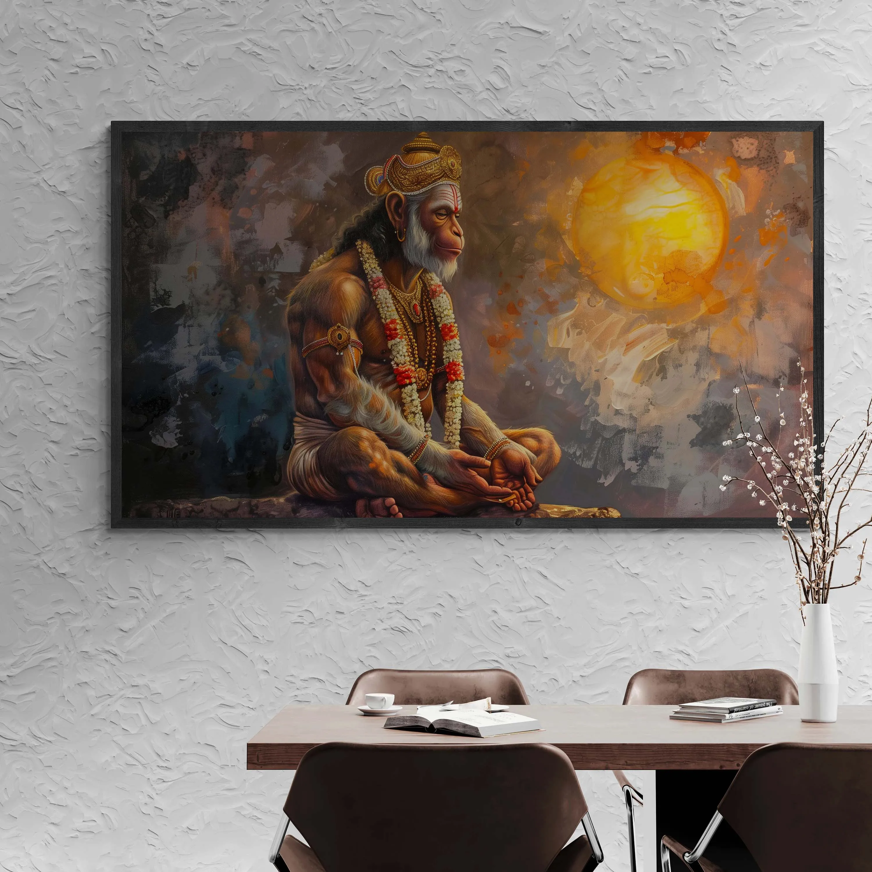 Abstract Religion Hanuman Hindu Monkey God Meditation Yoga Poster Canvas Painting Wall Art Pictures Living Room Home Decor