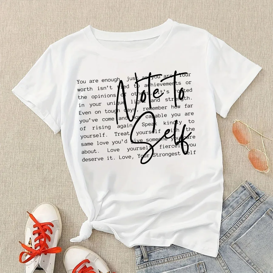 Note To Self Motivational Inspirational Self Care Iron-On Heat Transfer Sticker Decal T-shirts Sweatshirts Bag Clothing Decor