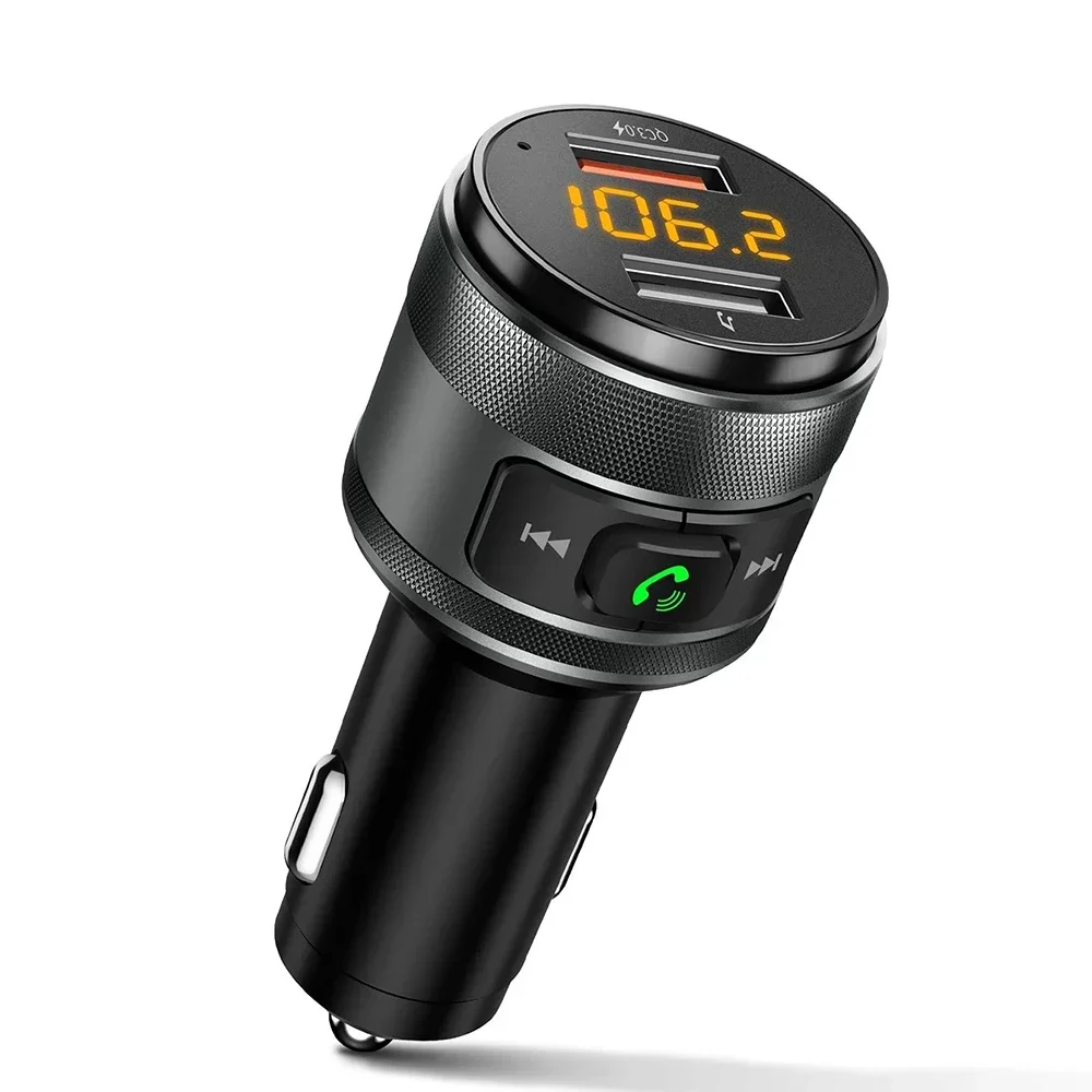 

Bluetooth 5.3 FM Transmitter for Car 3.0 Wireless Bluetooth FM Radio Adapter with Hands-Free Calling and 2 USB Ports Charger