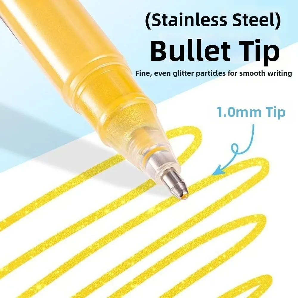 

Новая 6-цветная гелевая ручка с блестящими эффектами, сделай сам, 1,0 мм, ручка для книги, ручка для рисования граффити, ручки для ведения журнала, школьный офис