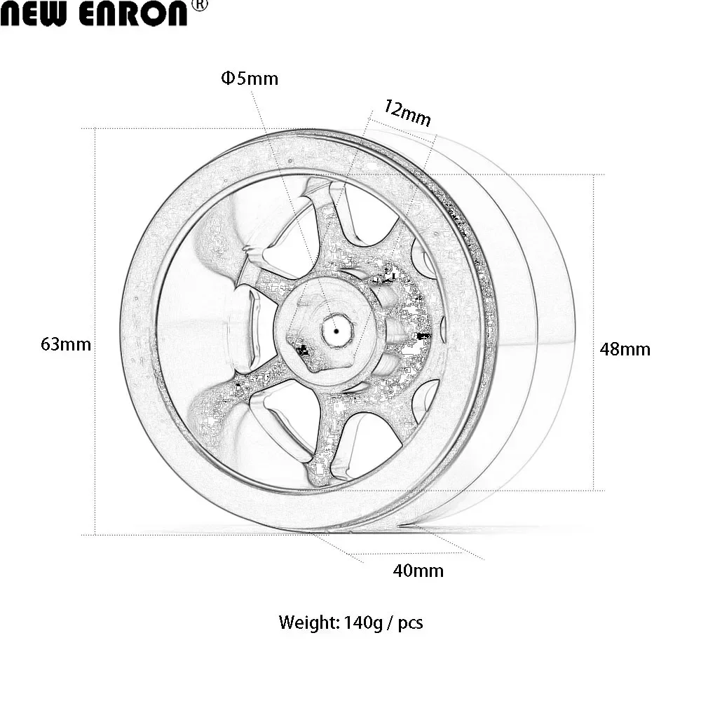 NEW ENRON Metal 8 Spoke 63*48*40 Beadlock Wheels Hub Rim 2.2