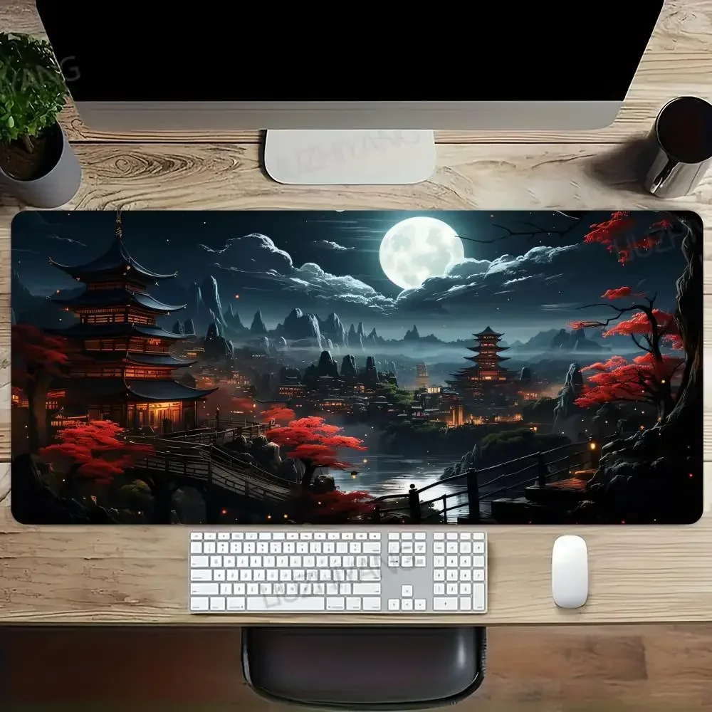 Night Moonlight Large Mouse Pad Laptop Non Slip Esports Office Desk Mat Game Player Rubber Mousepad Pc Desktop Accessories Rug