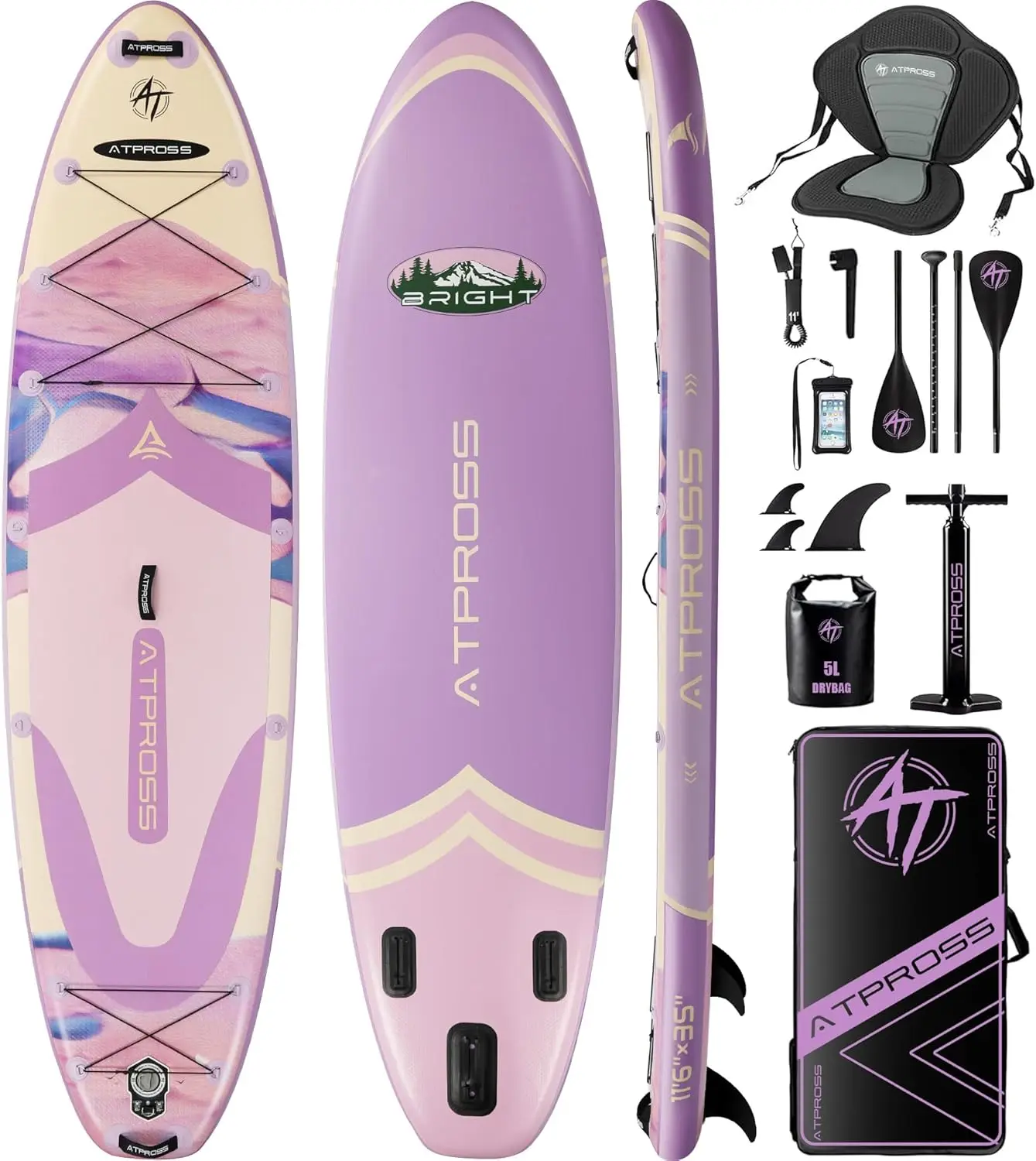 

11'6"x35" Inflatable Paddle Board, 450lbs Extra Wide Stand Up Paddleboard for Adults with Premium SUP Accessories Kit & Backpack