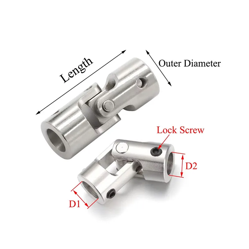 2/2.3/3/3.17/4/5/6/8/10/12mm Boat Car Shaft Coupler Motor Connector Metal Universal Joint Coupling Rc Boat Metal Cardan Joint