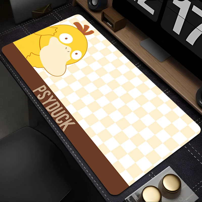 

Резиновый коврик для мыши 90x40 см, игровой коврик для мыши Pokemon Psyduck Kawaii, XXL, аксессуары для геймеров, коврик для клавиатуры, коврик для стола, коврик для мыши