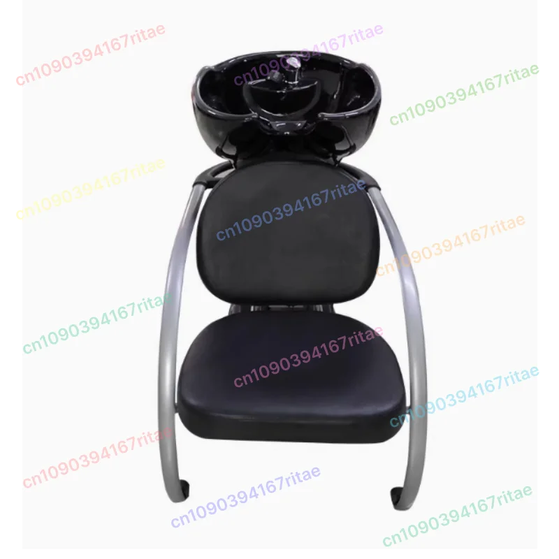 

Half Lying Shampoo Bed Stainless Steel Armrest Ceramic Barber Shop Special