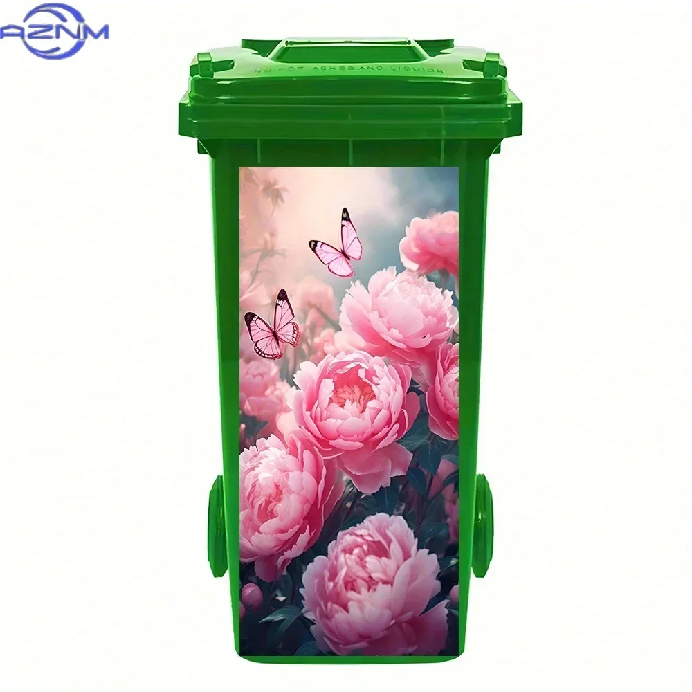 Household Garbage Bin 2D Printed Decal Unique Visual Ornament for Daily‑use Trash Can