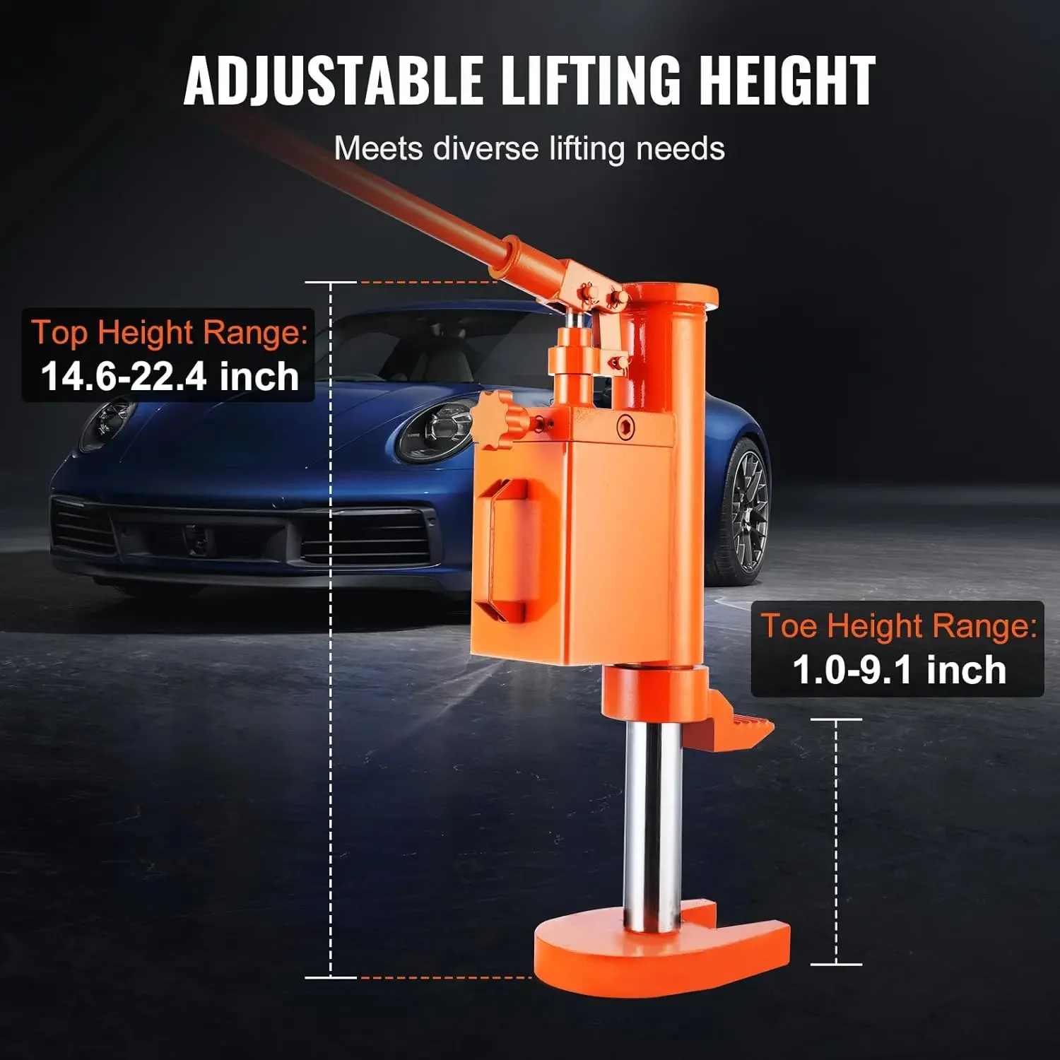 

Hydraulic Toe Jack, 5 Ton On Toe Toe Jack Lift, 10 Ton On Top Lift Capacity Machine Jack, 1.0-9.1 in Toe Height