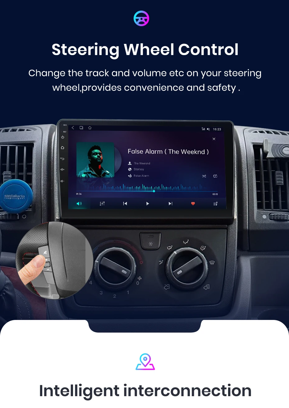 Junsun Kabelloses CarPlay Android Auto Autoradio für Fiat Ducato Peugeot Boxer 2 Citroen Jumper 2 2006 - 2023 2 DIN Multimedia-Stereoanlage mit Eingebautem Kühlventilator GPS-Navigation SWC Bluetooth FM RDS DSP IPS-Bildschirm Auto-Intelligentes System 4G WiFi 8-Kern-Prozessor – Detail 14