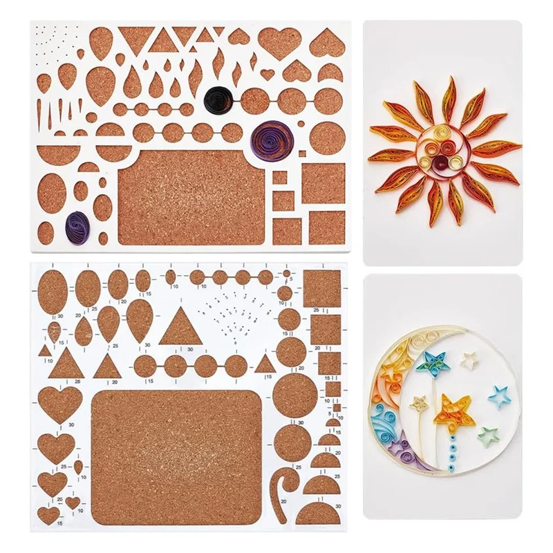 

2 Styles New Quilling Template Board Cork Backed Board Work Board Quilling Tools Accessories For DIY Paper Strips