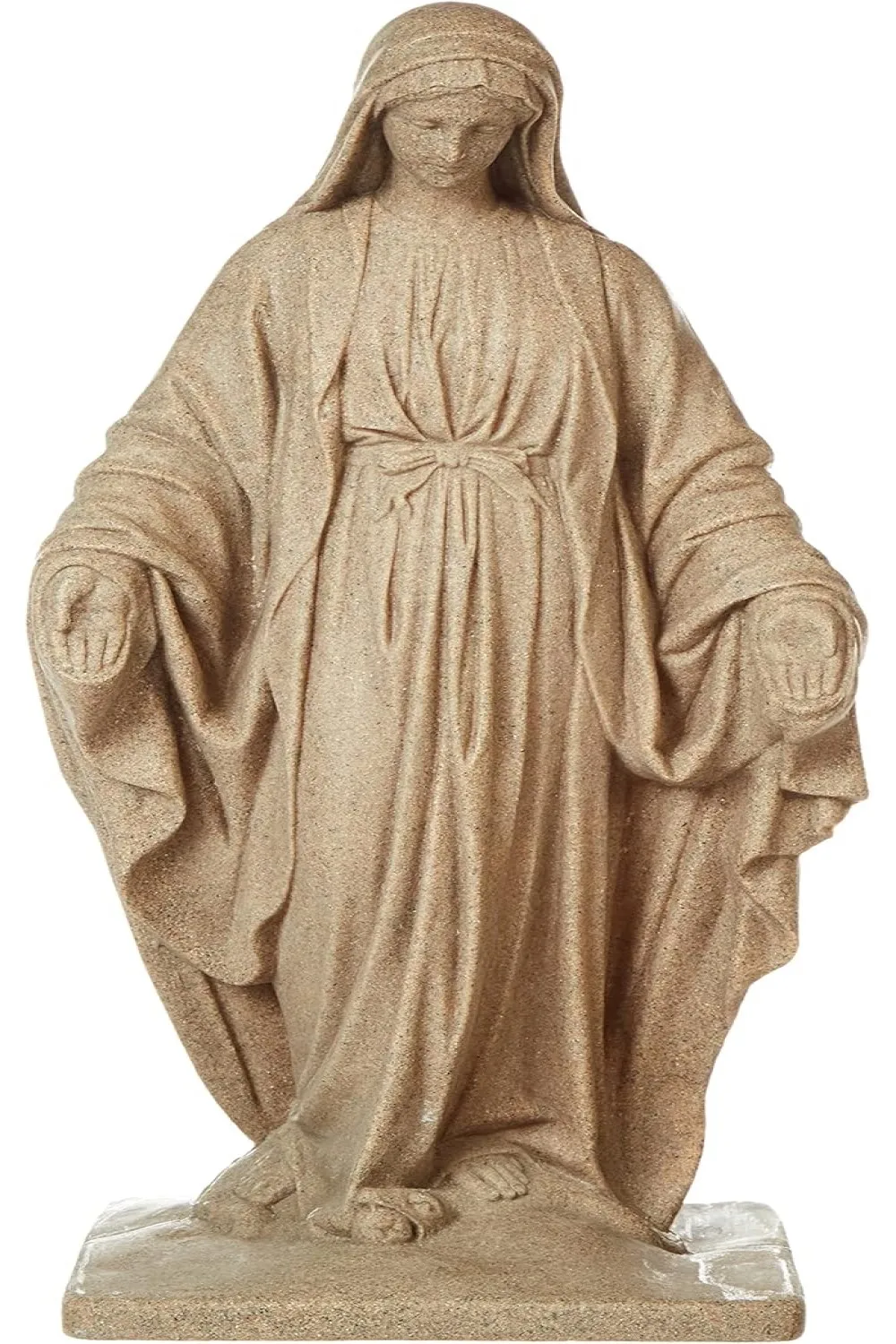 Estátua da Virgem Maria do Grupo Emsco - Aparência de arenito natural - feita de resina - leve - 34" de altura