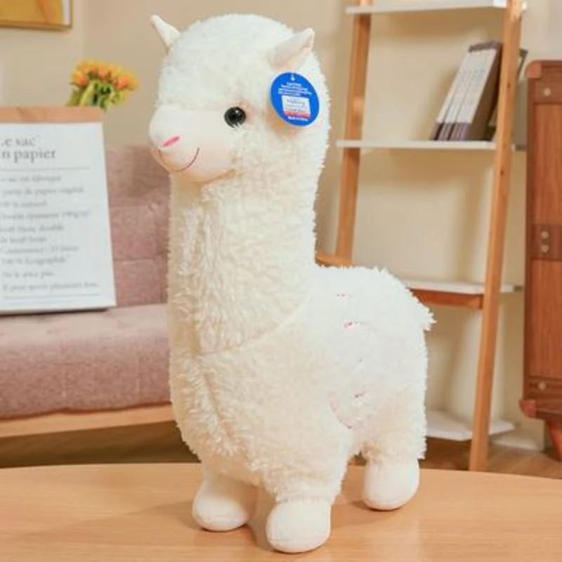 アルパカ-子供向けの柔らかい綿のぬいぐるみ,かわいい動物のぬいぐるみ,家庭やオフィスの装飾,誕生日プレゼント,25cm, 3色,新品