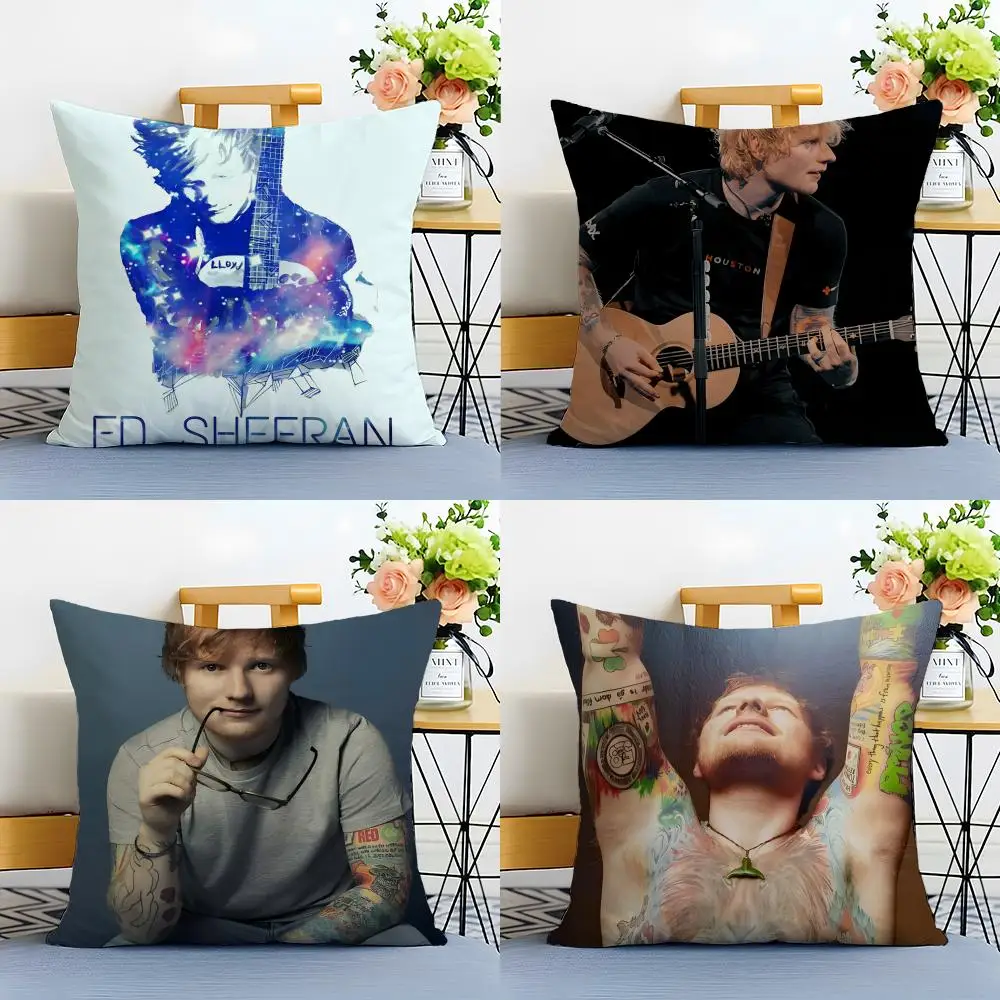 E-Ed Sheeran Cushion Cover Linen Pillowcase Soft  for Sofa Bed Home Room Decor