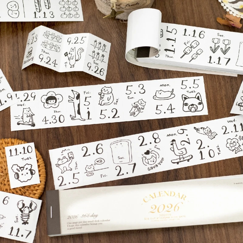 مجلة الذهاب 365 صفحة الإبداعية لزجة المسيل للدموع التقويم 2026 ريترو كتاب التقويم الصغير لمجلة مخطط سكرابوكينغ مذكرات لتقوم بها بنفسك