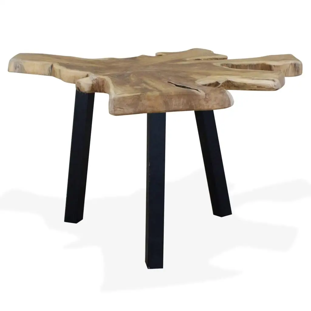 Table basse en teck 31.4x27.5x14.9 mn, meuble de salon en bois naturel durable