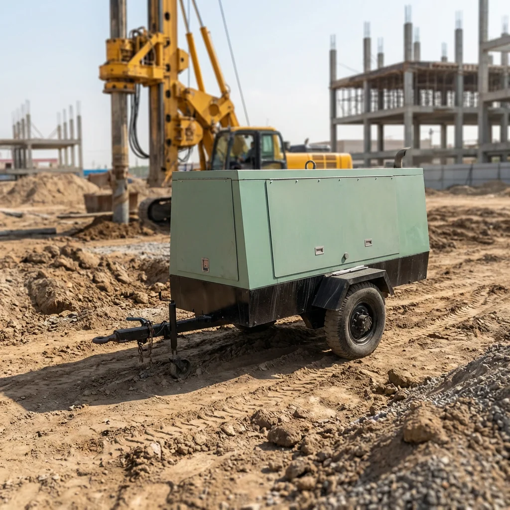Diesel Rotary Screw Air Compressor 59KW 9m³/min 7Bar Portable Diesel Driven Screw Compressor for Industrial Use