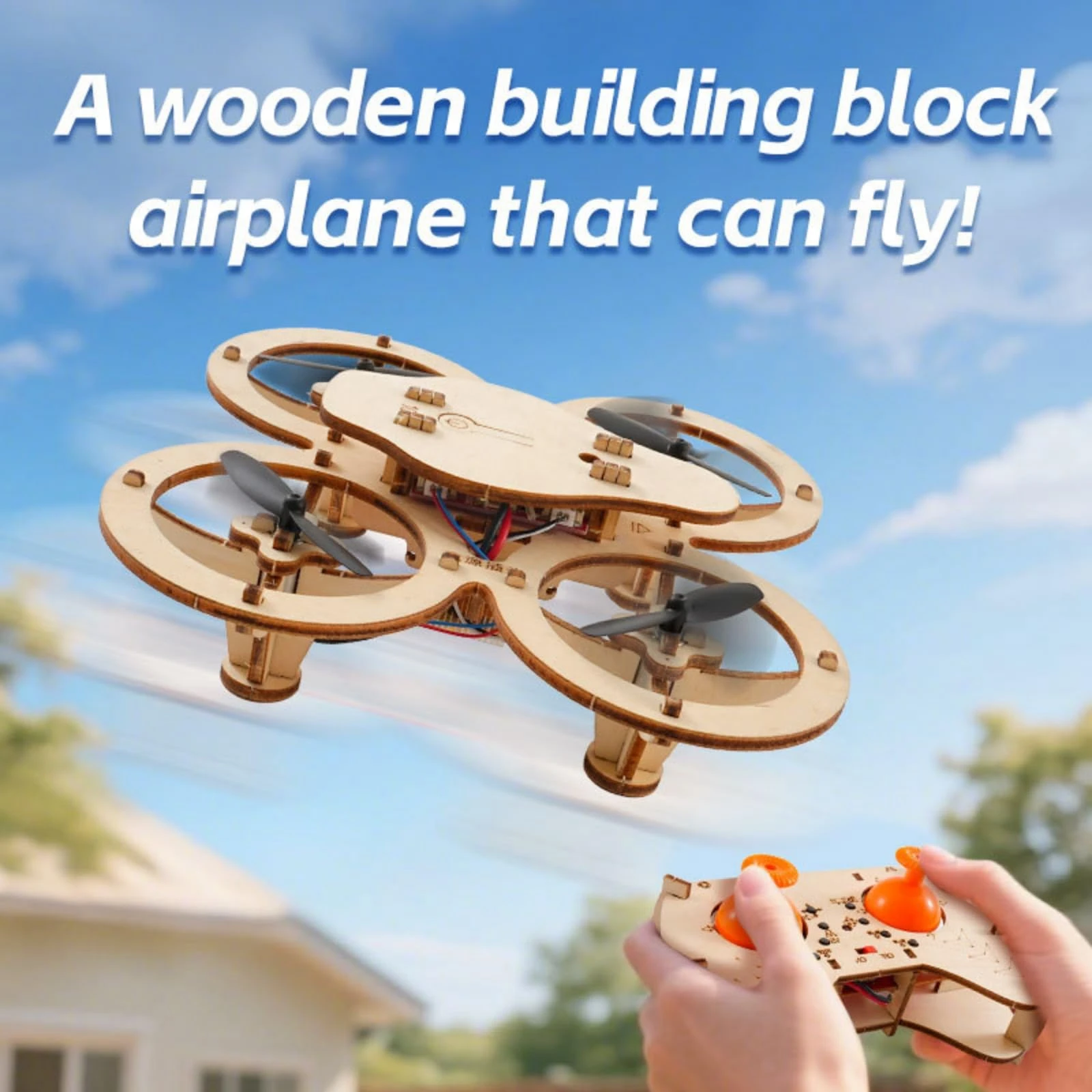 

Wooden Building Block Drone 4-Axis Aircraft Diy Assembled Flying Toy Kids Educational Stem Toy Outdoor Flight Experience 2026