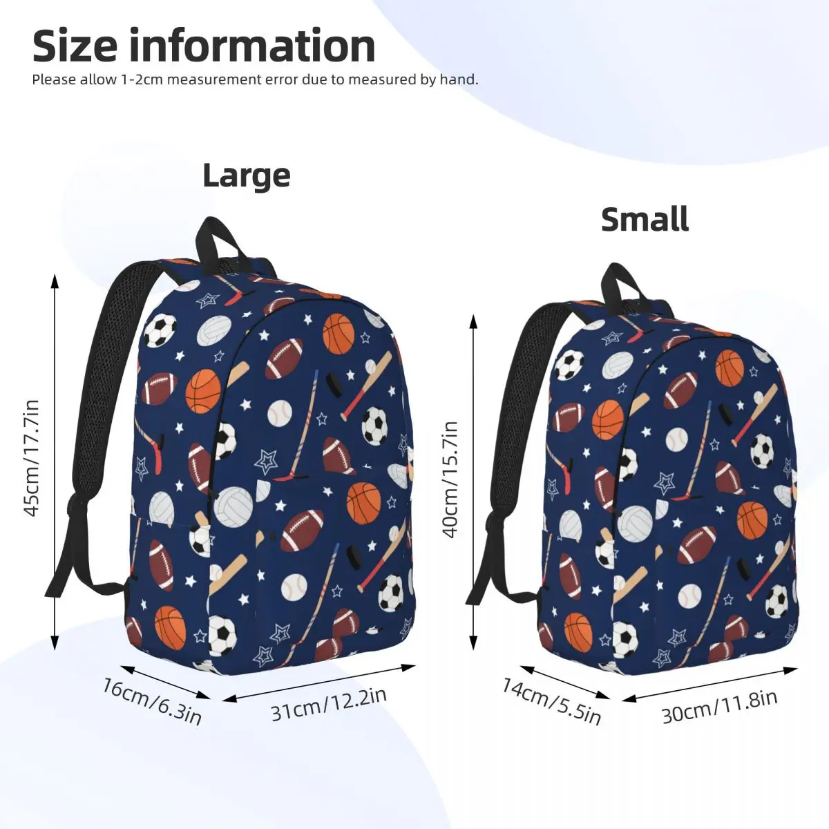 Balls For Soccer And American Football Backpack for Preschool Primary School Student Book Bags Boy Girl Kids Daypack Durable