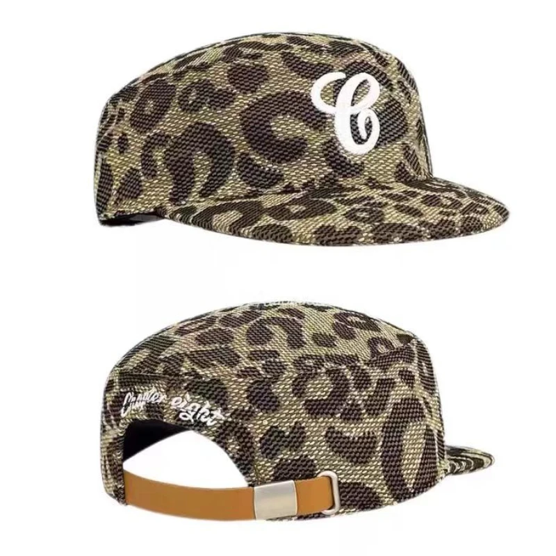 Spicy Girl Retro Flat-top Leopard Print Plaid Baseball Cap Women's