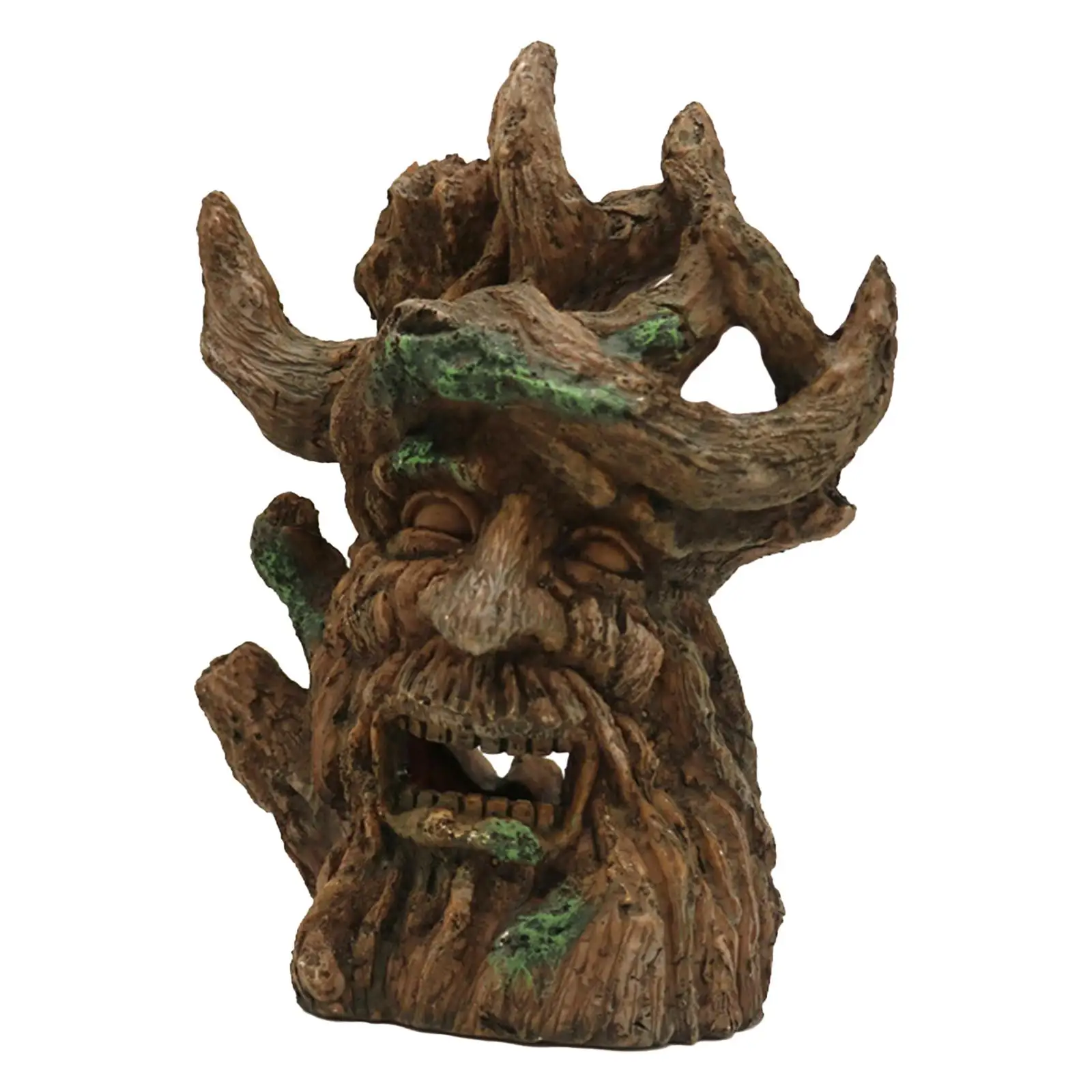 Tree Trunk with Face Resin Aquarium Ornament for Hermit Crabs Betta Crayfish