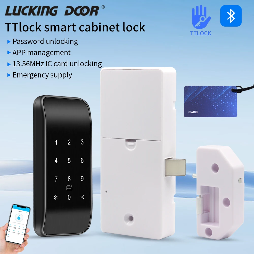 TTLOCK APP furniture Cabinet lock 13.56Mhz IC Card Smart lock To Easy Access Control Keypad Phone/RFID/Card Password/NFC Unlock