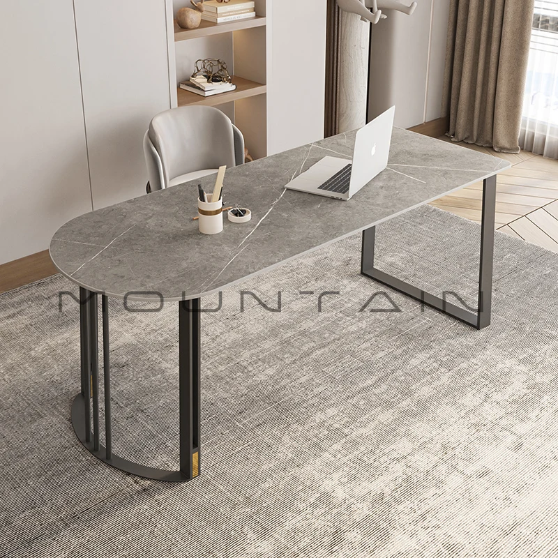 Italian rock slab desk writing home study office computer desk