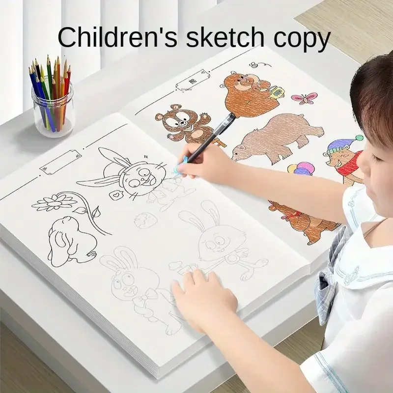 Children Drawing Line Tracing Book Toddler Pen Writing Control Practice Manual Cartoon Sketch Montessori Coloring Book Kids Toy