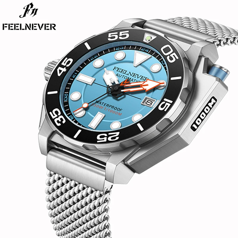 FeelNever 2024 New Top brand Men Luxury Watch 1000m Waterproof luminous Automatic Mechanical watches for men relogios masculino