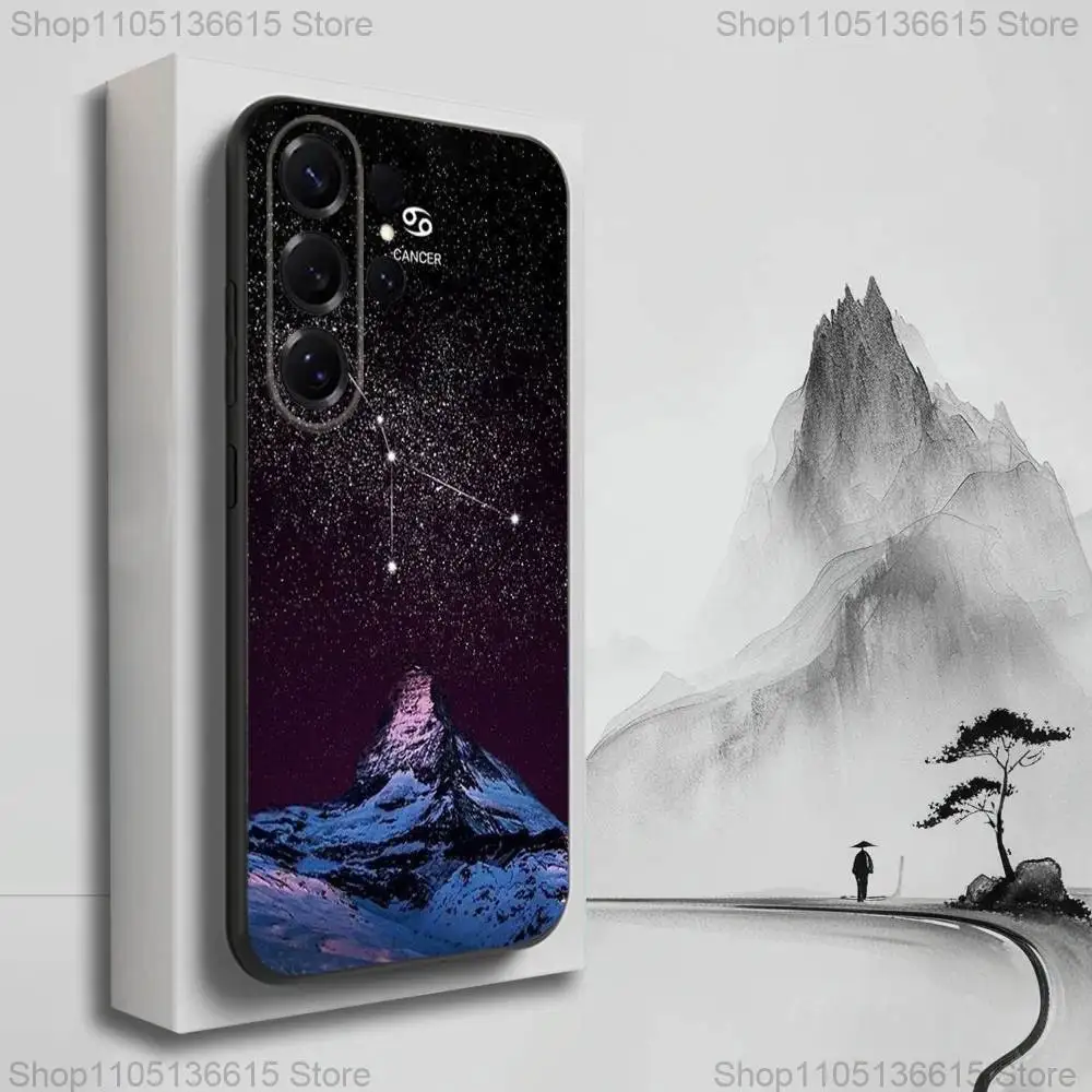 Constellation Art Twelve funda de teléfono para Samsung S25,S24,S23,S22,S21,S20,S10,Ultra,Plus,Lite,FE, funda negra de silicona suave