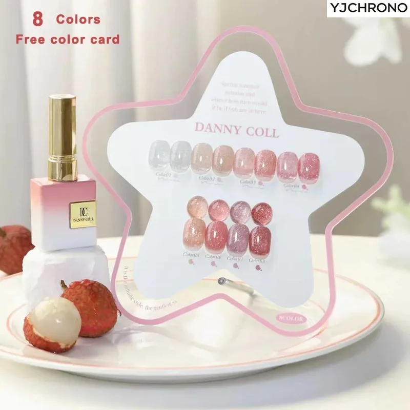 

8pcs High Density Glitter Nail Gel Polish Flash Nail Art Gel Varnish Sparkling UV Soak Off Gel Lacquer With Display