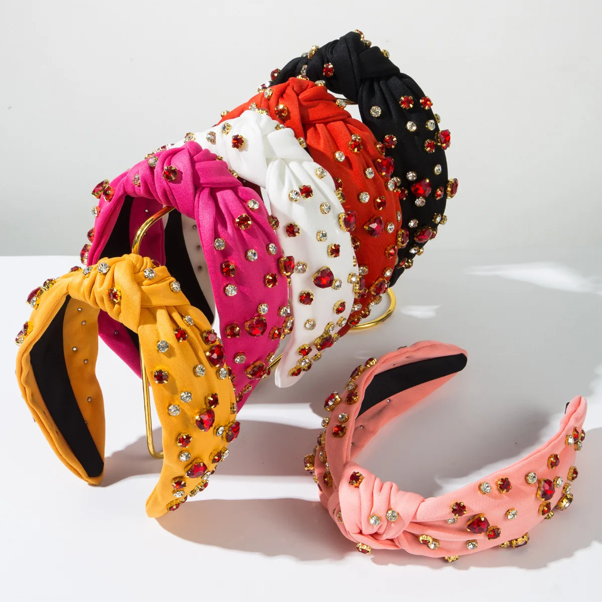 

New Valentine's Day Korean Fashion Rhinestone Heart Glass Rhinestone Headband Sweet Hair Accessory