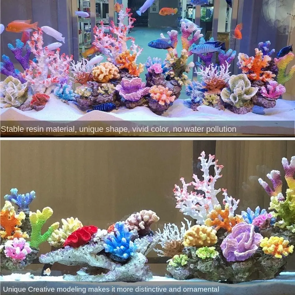 Resin Artificial Coral Model Landscape Making Simulation Fish Tank Ornaments Artificial Coral Desktop Adornment