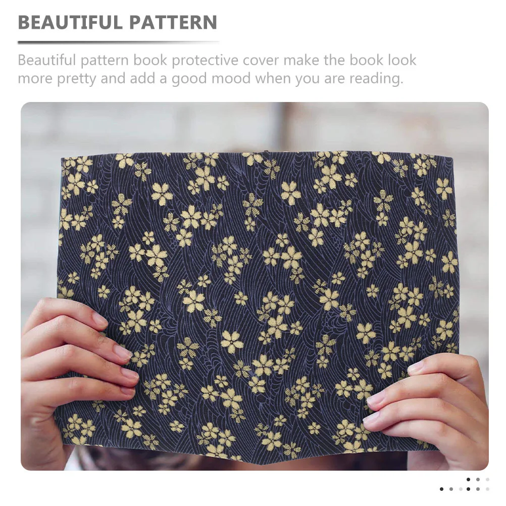 Fabric Book Cover Sleeve Retro Printing for Hardcover Books Reusable Protective Book Sleeve Diary Covers