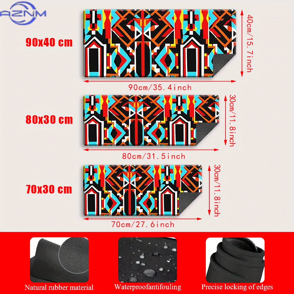 1pc Ultra-Large Mouse Pad, Multicolor Abstract Pattern Design. Suitable for PC And Laptop Gamers And Office Workers, Fashionable