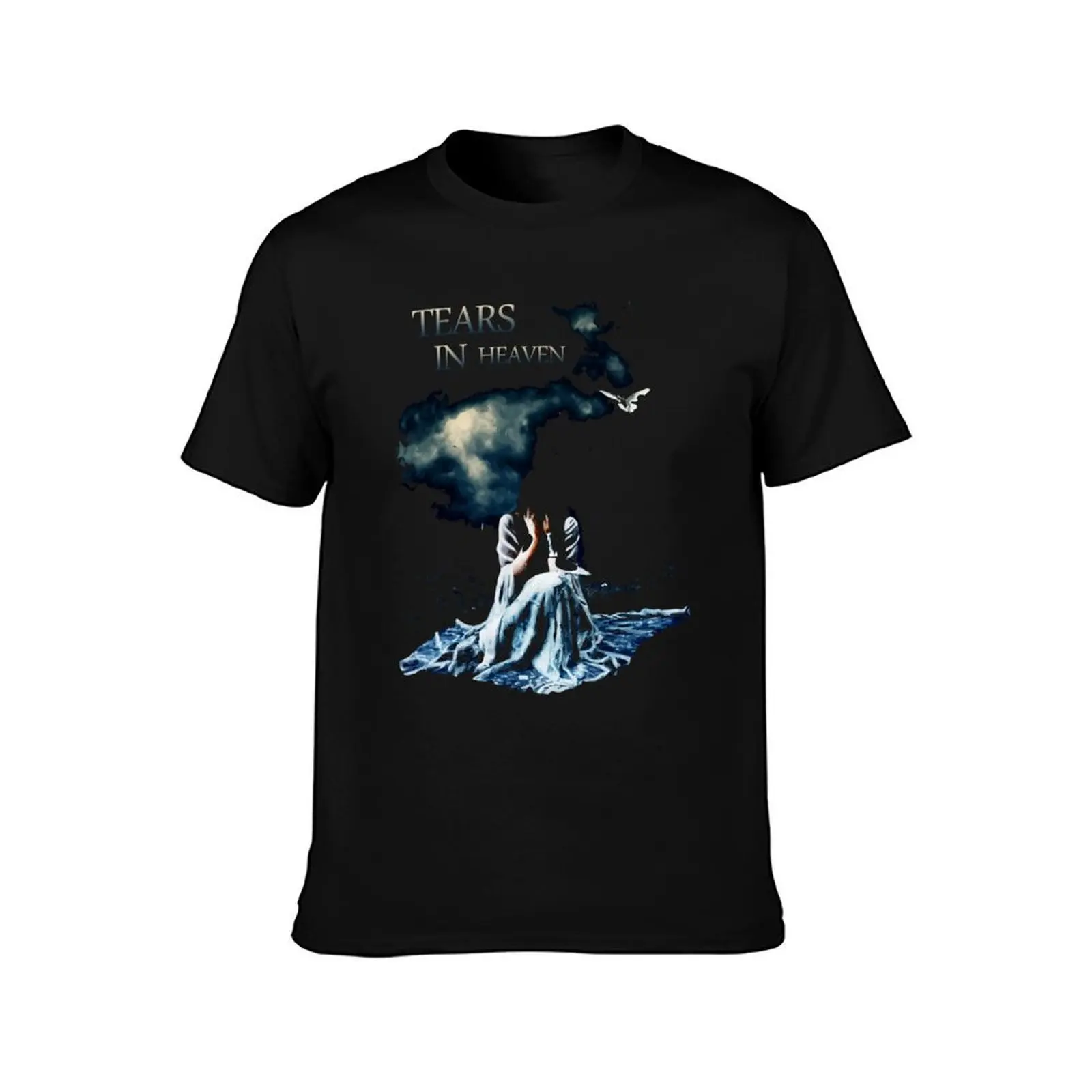 Tears in Sky T-Shirt, Summer Casual Cotton Tee, Oversized Streetwear Tops, Vintage Graphic Print, Loose Fit Short Sleeve