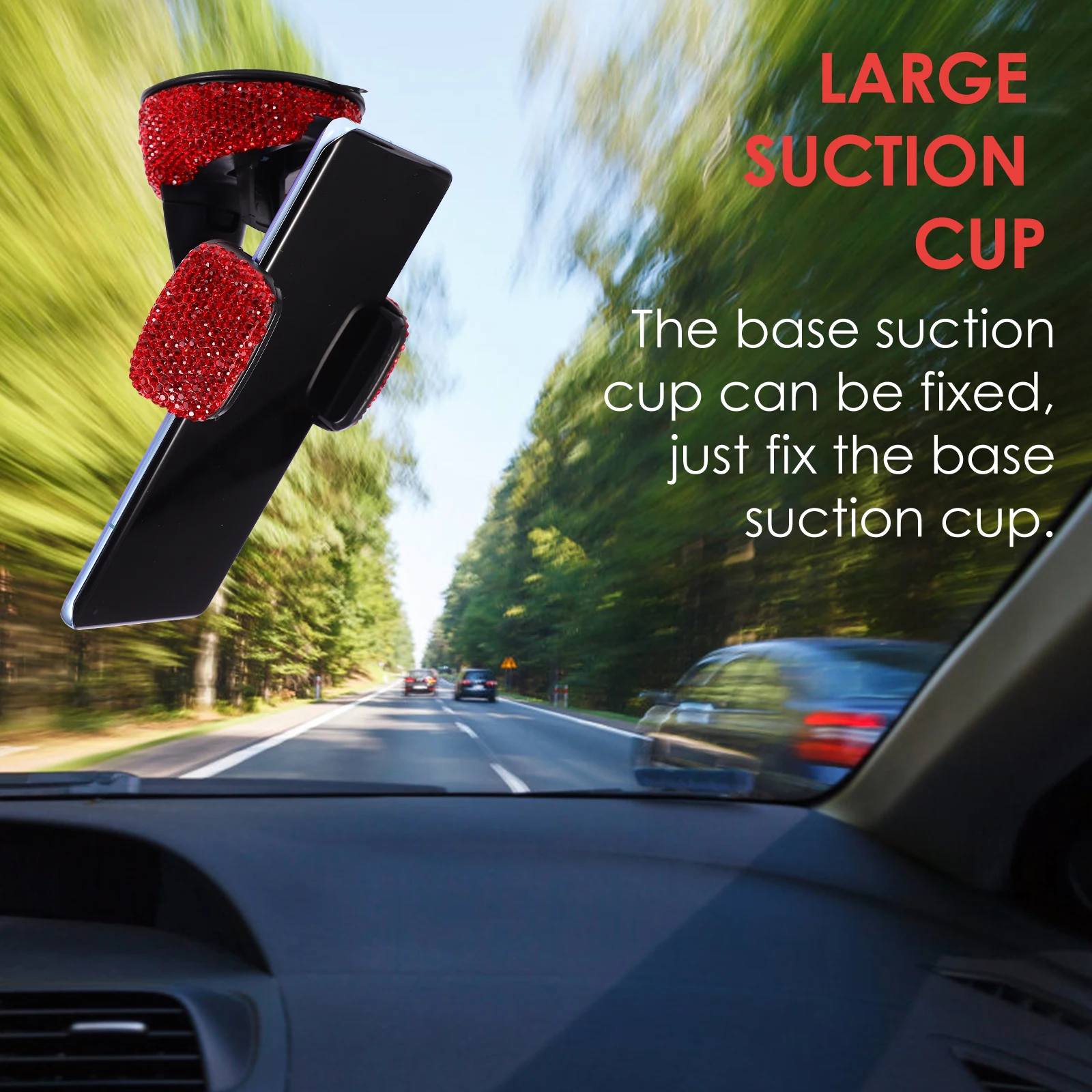

1Pcs Premium Car Phone Mount Holder with 360 Degree Adjustable Suction Cup for 4.0-6.4 Inch Mobile Dashboard Windshield Air Vent