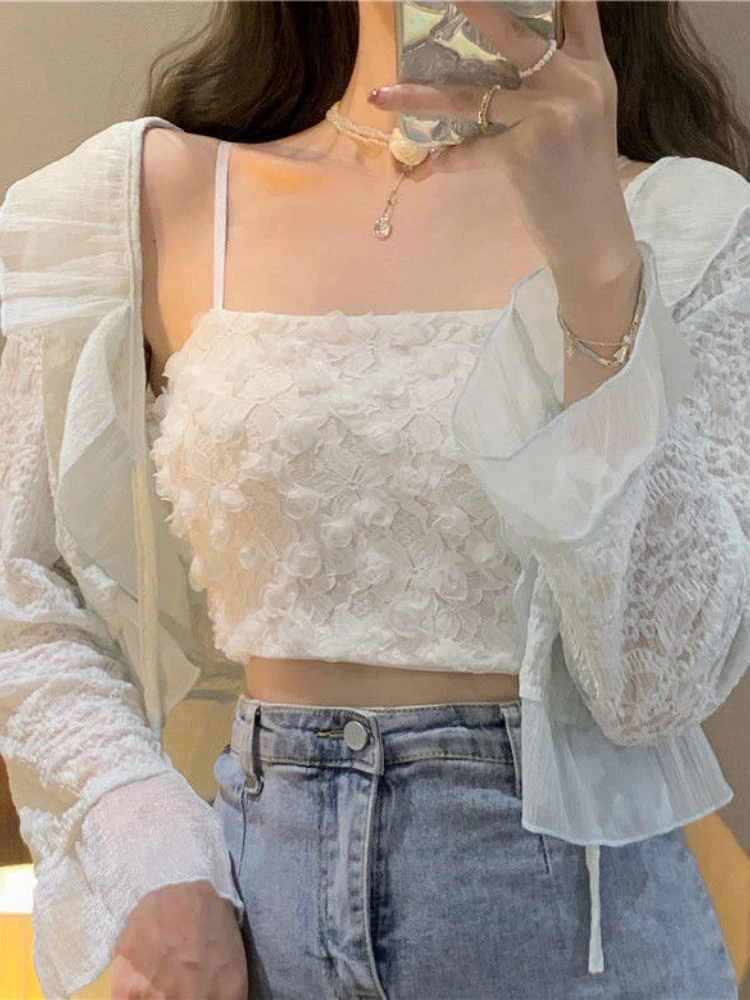 French Rose Print Tank Top Women Summer 2026 Sexy Camisetas Sweet Cute Sleeveless Anti-emptied S Y2k Cropped Basic Tees